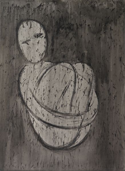 [2007] She squats down, Acrylic...paper, 108x79cm